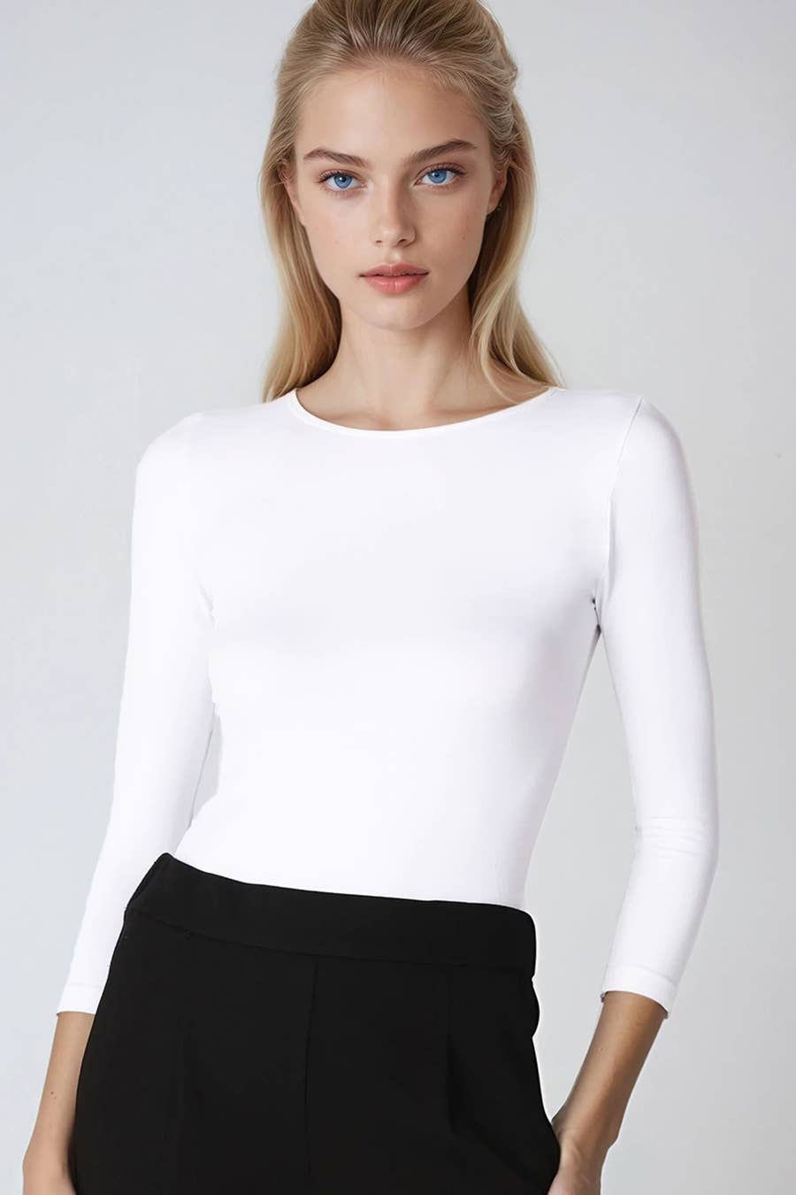Niki Biki - 3/4 Sleeve Crew Neck Top