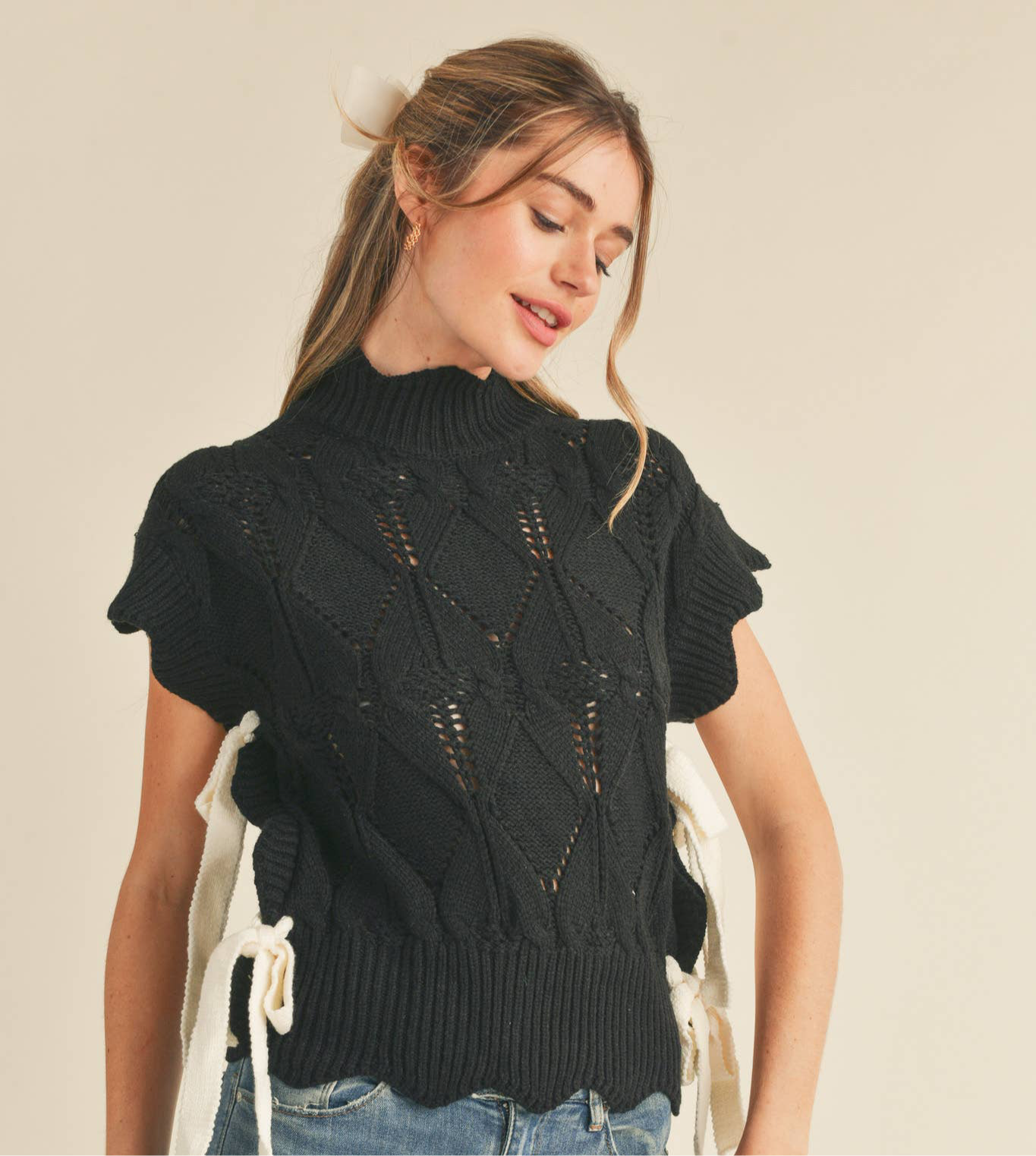 Midnight Lattice Sweater