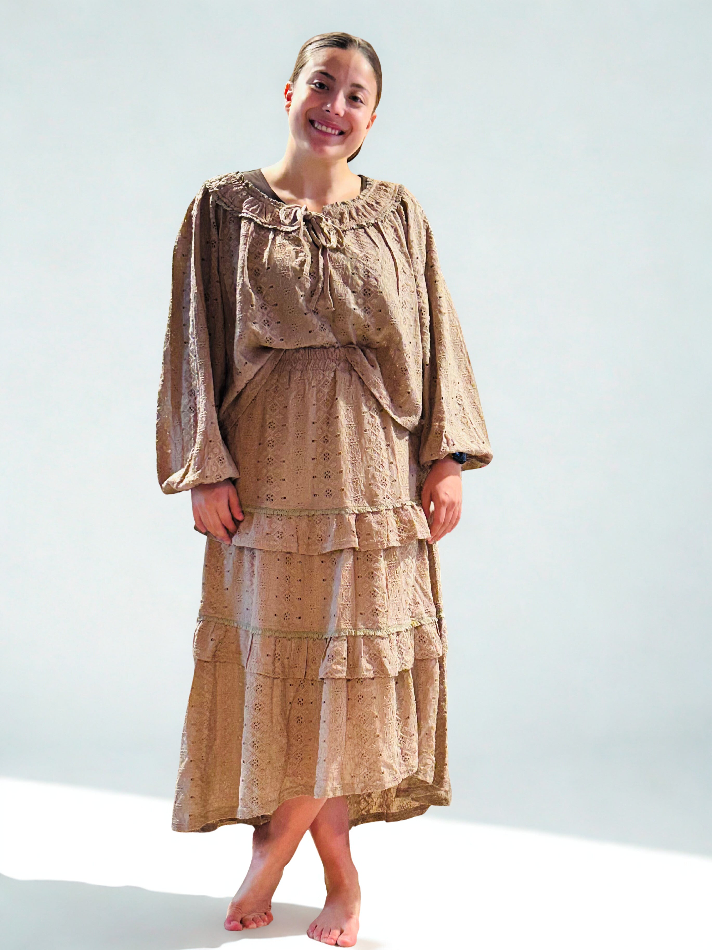 Sagewood Blouse & Skirt Set