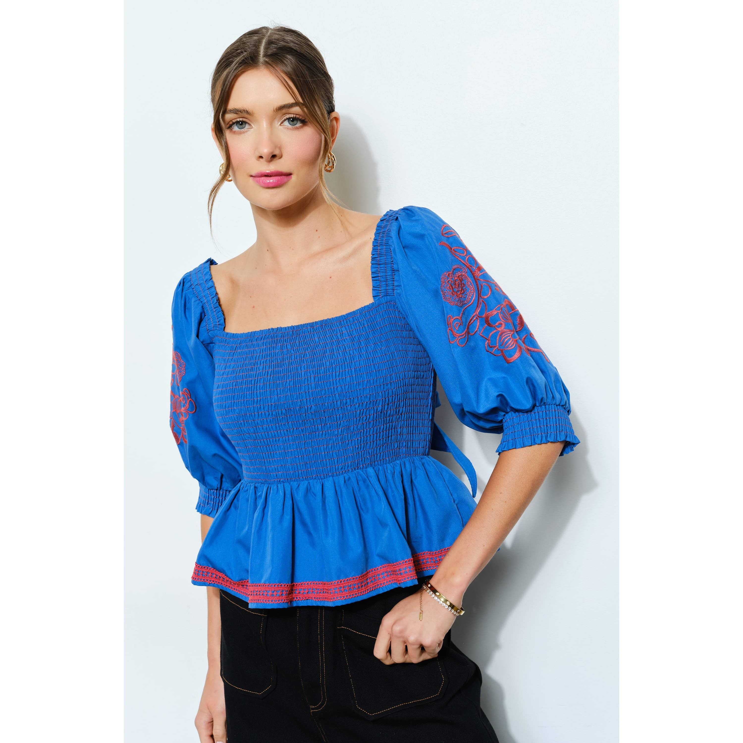 Embroidered Echo Blouse